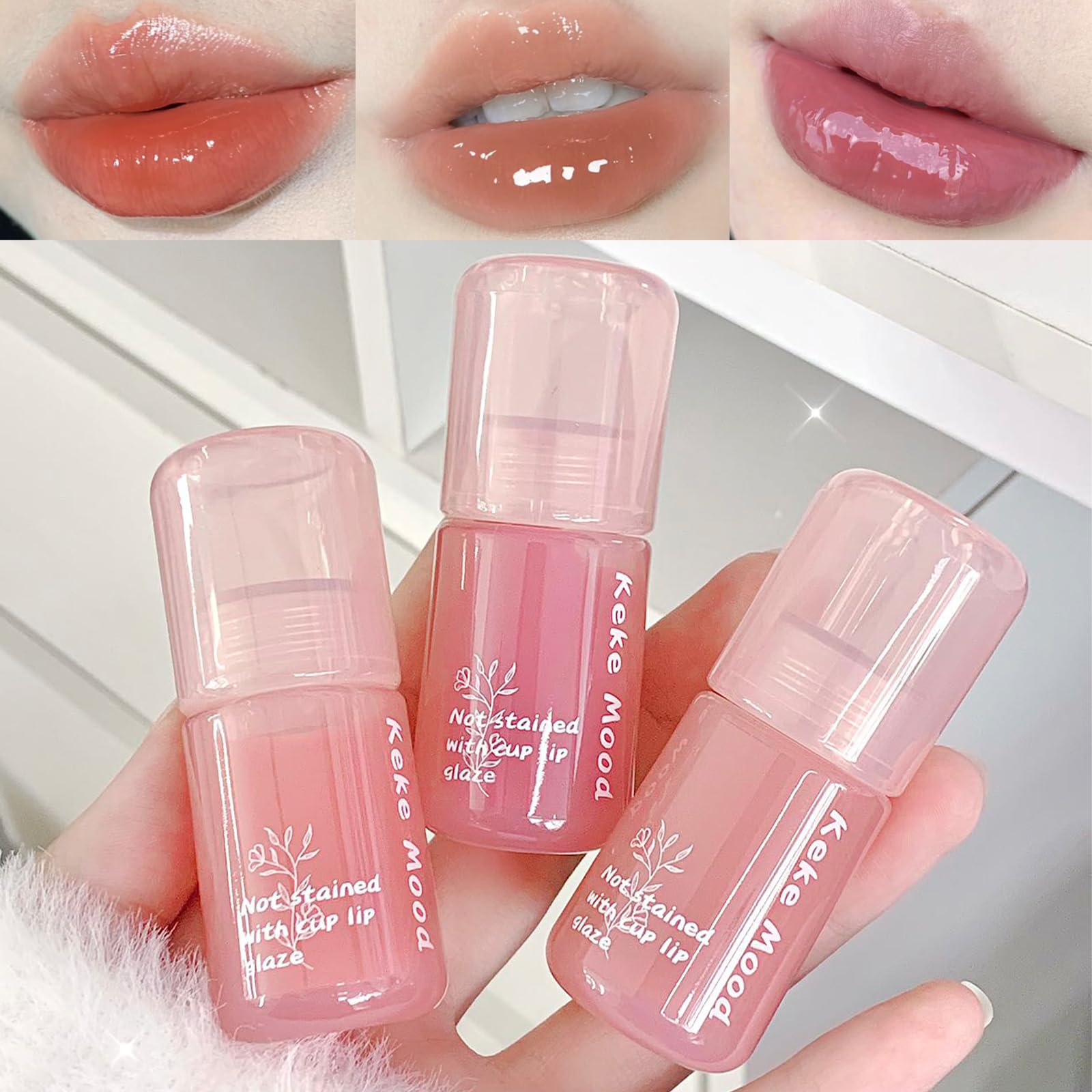 3PCS Lip Glossy Butter Balm Set,Instant Moisture and Hydration Lip Gloss,Long-lasting Hydrating Lip Balm,Soften Dry Lips and Lip Care