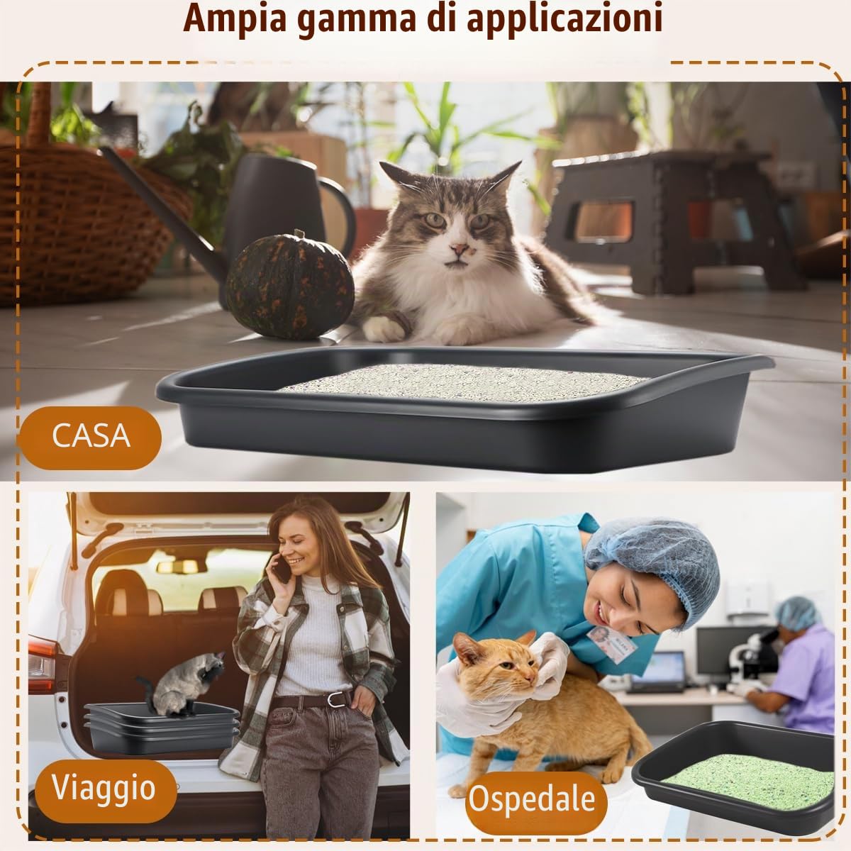 Lettiera per gatti anziani con ingresso basso, 3 pezzi, dimensioni extra large, con ingresso basso, apertura superiore, per gattini, disabili, anziani e gattini, facile da pulire (grigio scuro)