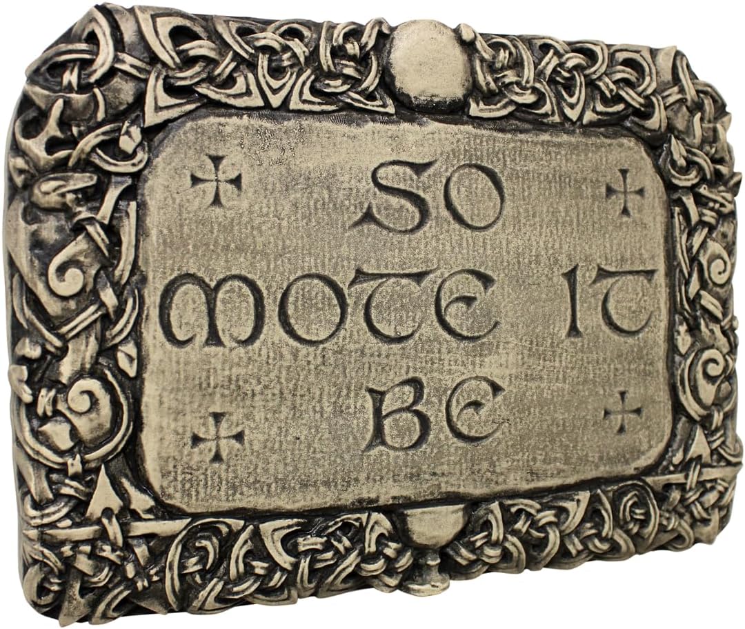 "So Mote It Be" Wall Plaque - Wiccan Pagan Sign Art Home Decor (Wood Finish)