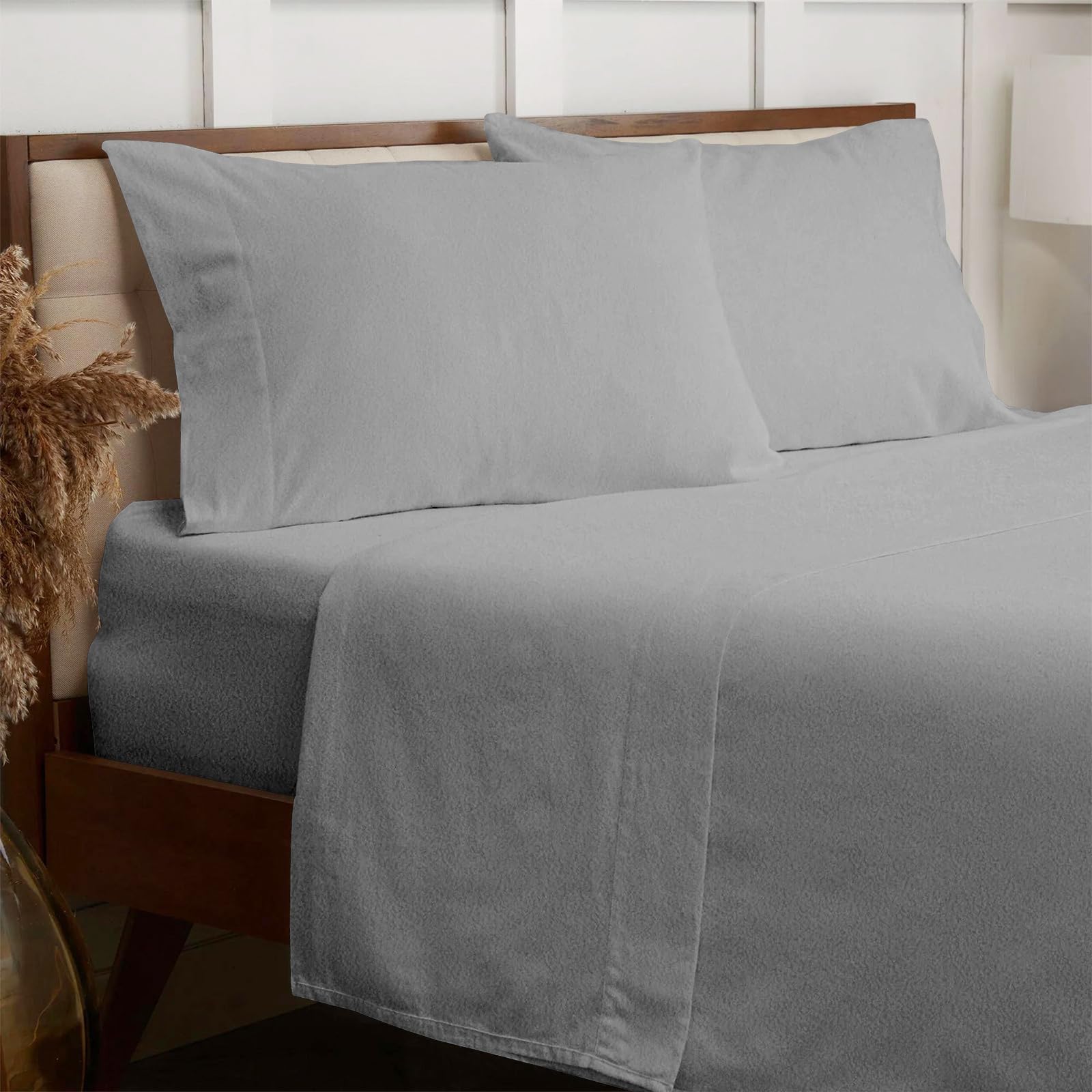 100% Brushed Cotton Soft Flannelette 30CM Fitted Sheets Super King size Thermal Soft Luxury Warm Flannel Extra Deep Cozy Bottom Bed Cover