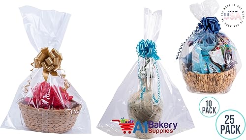 Miniatura 4 de A1 Bakery Supplies CELLO Bags - Paquete de 10 bolsas de regalo de celofán extra grandes de 30 x 40 pulgadas para cestas – juguetes, regalos y más |