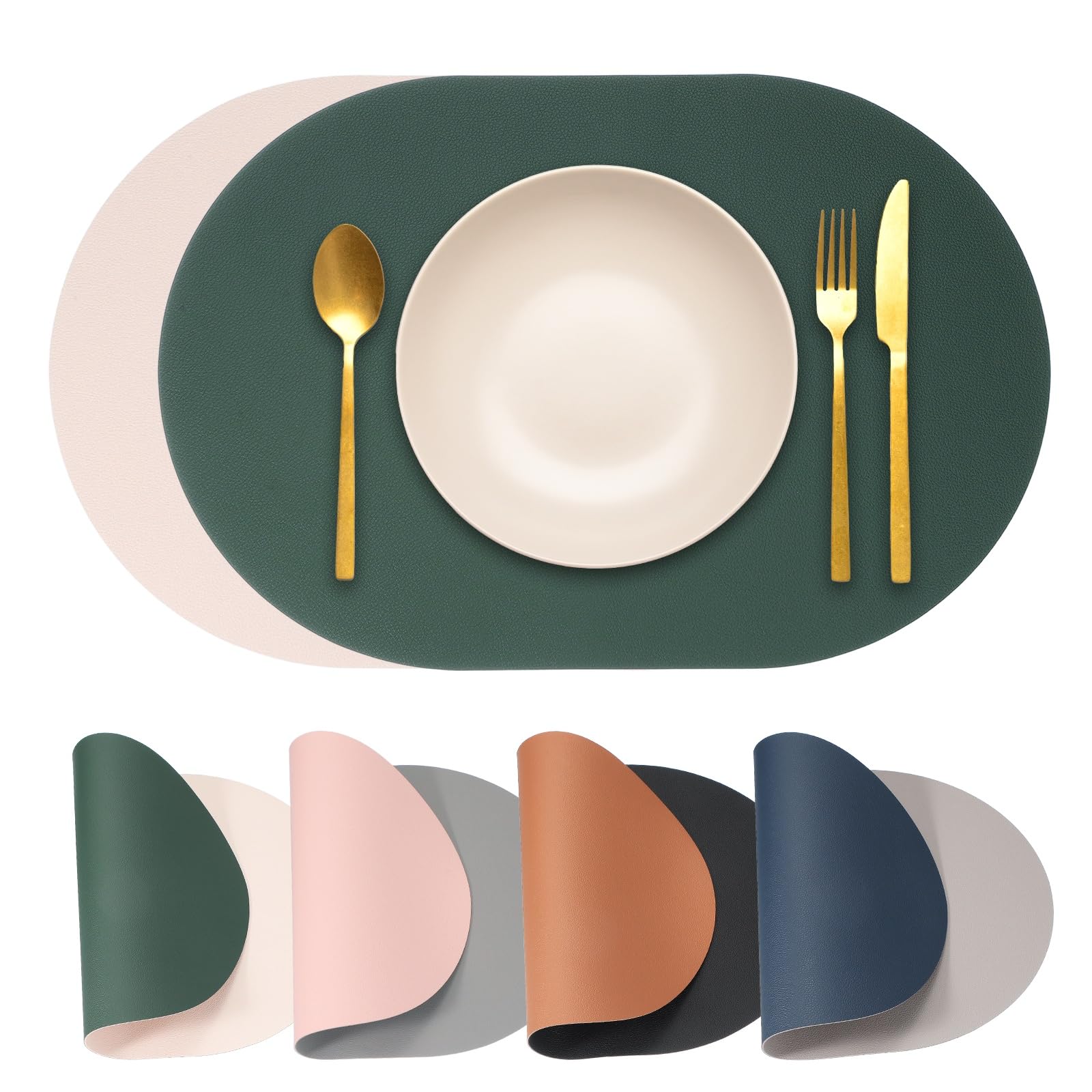 Set de table ovale double face en cuir synthétique, l'alliance du style et du soin