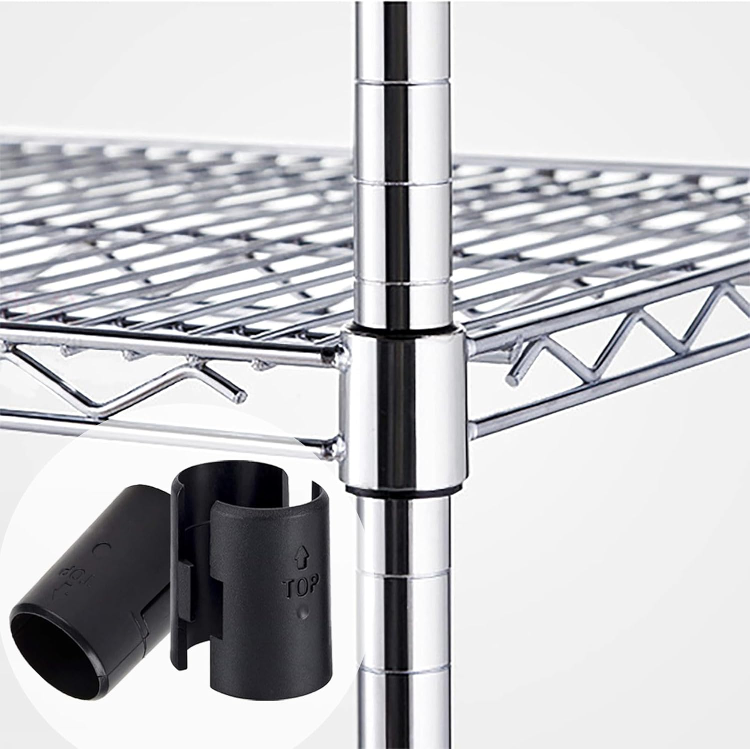 Wire Shelf Clips,26-Pack Wire Shelving Shelf Lock Clips for 1" Post Shelvings,Wire Shelf Storage Rack Adjustable Shelves Replace Clips,13 Pairs of Wire Rack Lock Clip - Image 2