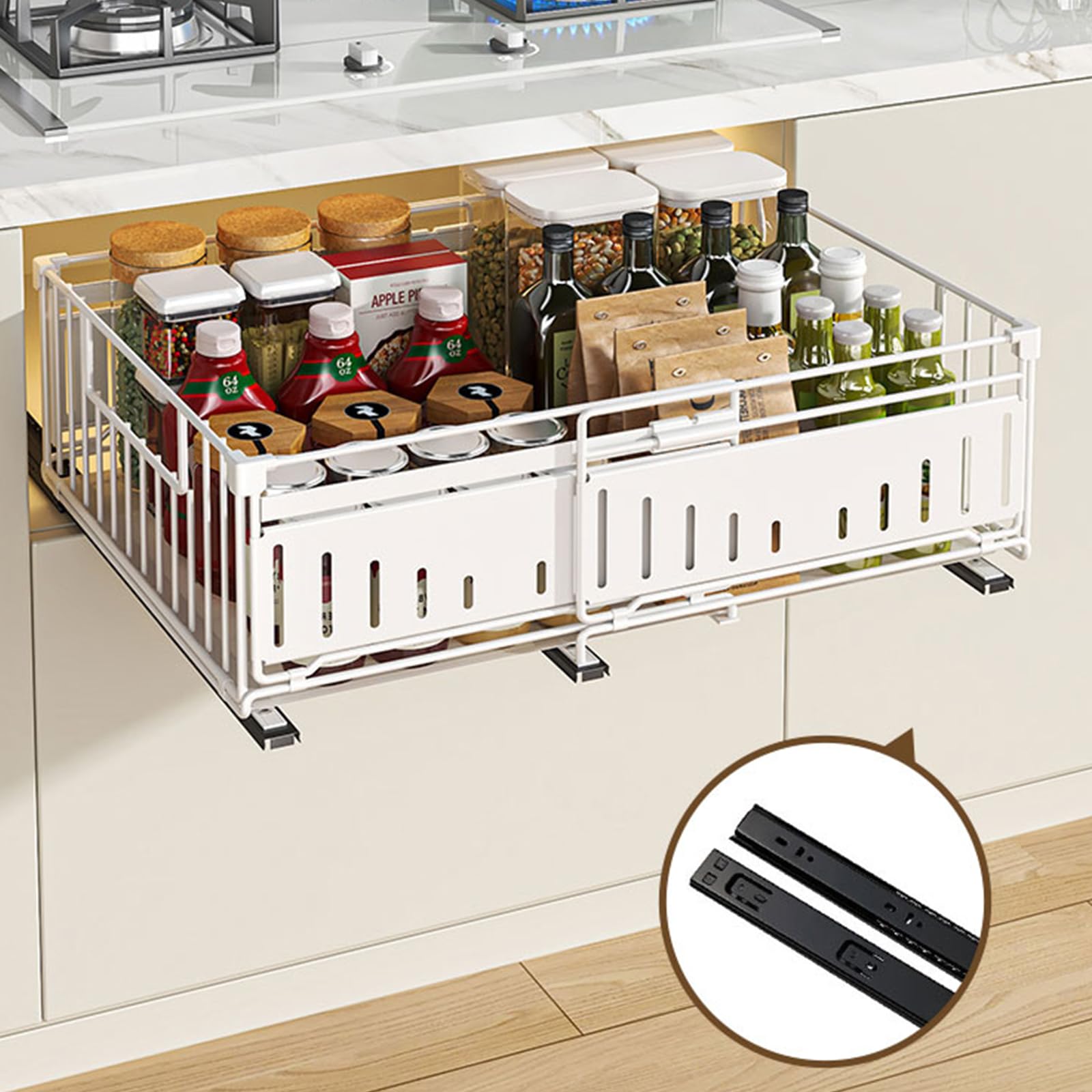 2 Cassetti Telescopici Da Cucina, Cassetti Estraibili, Organizer