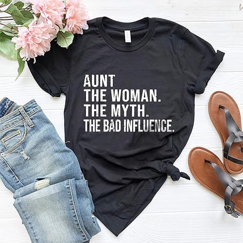 Miniatura 6 de Funny Aunt T-Shirt, Aunt T shirt, Best Auntie Ever Tee, Auntie Tee, Aunt Gift, Gift For Aunt, Aunt The Women The Myth The Bad Influence Shirt