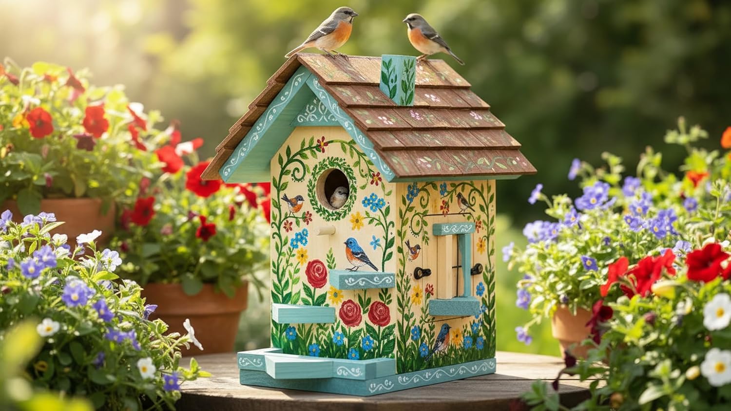 CEDAR ALPHA Large Bird Houses for Outside Clearance Wooden Bird House Kit - Bluebird House for Outside - Build it Yourself Birdhouse Kits for Adults to Build - Pole Mountable - Easy Open for Cleaning