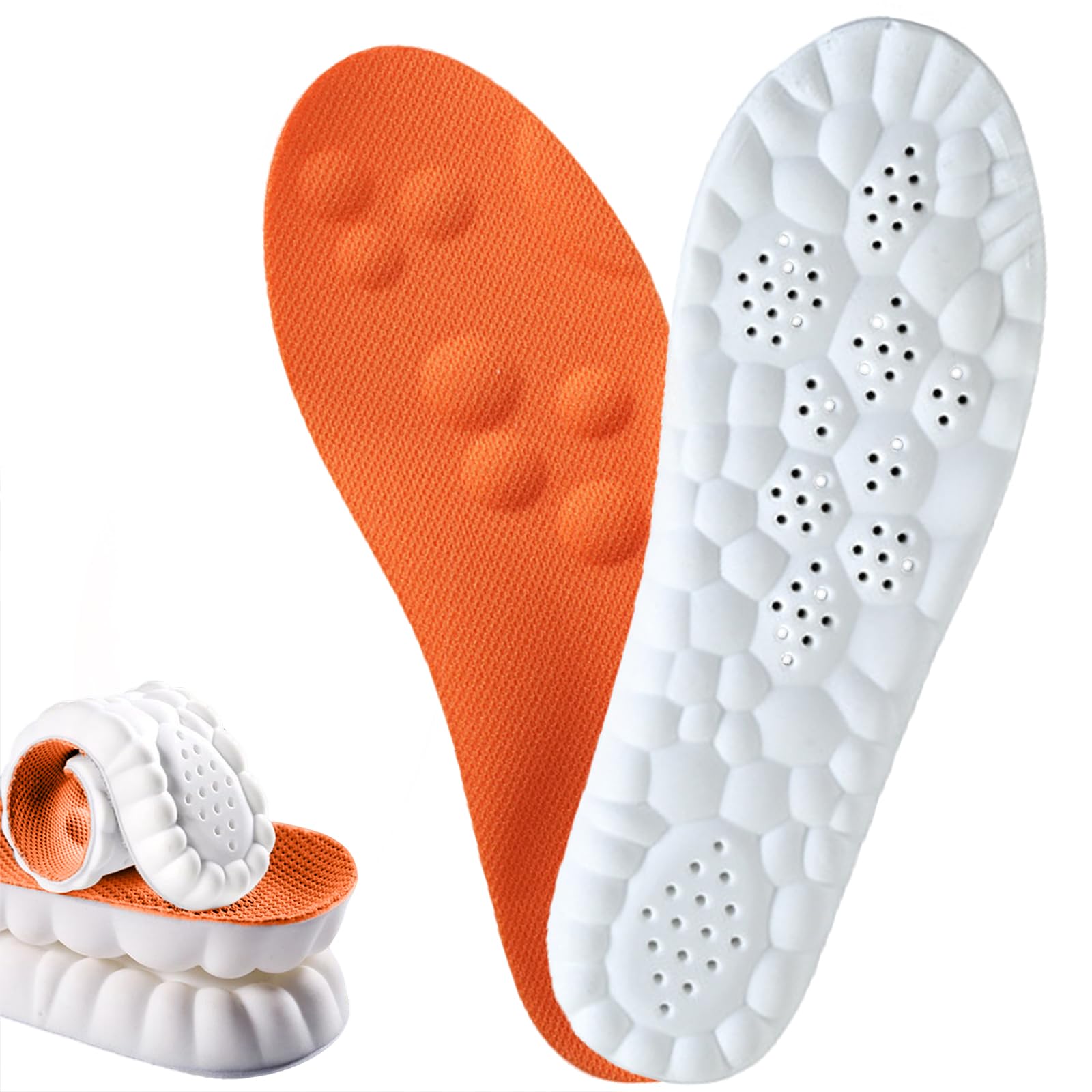 4D Cloud Soles Memory Foam Insoles for Men &Women,Adjustable Size 4D Memory Foam, Arch Suppor Shoe Inserts with Acupressure Massage