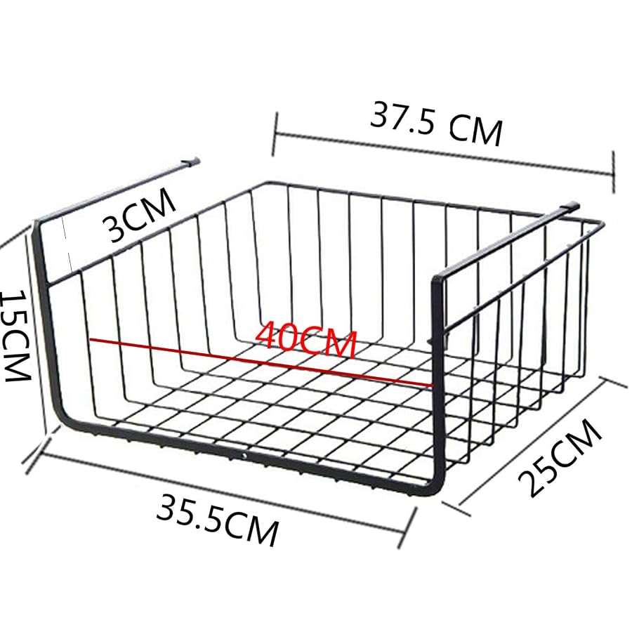 Sylon Paniers Suspendus, Panier D'Etagère Suspendu Métallique Paniers à étagères Empilables Panier de Rangement de Cuisine pour Placards de Cuisine, Armoires, étagères, Meubles Bas