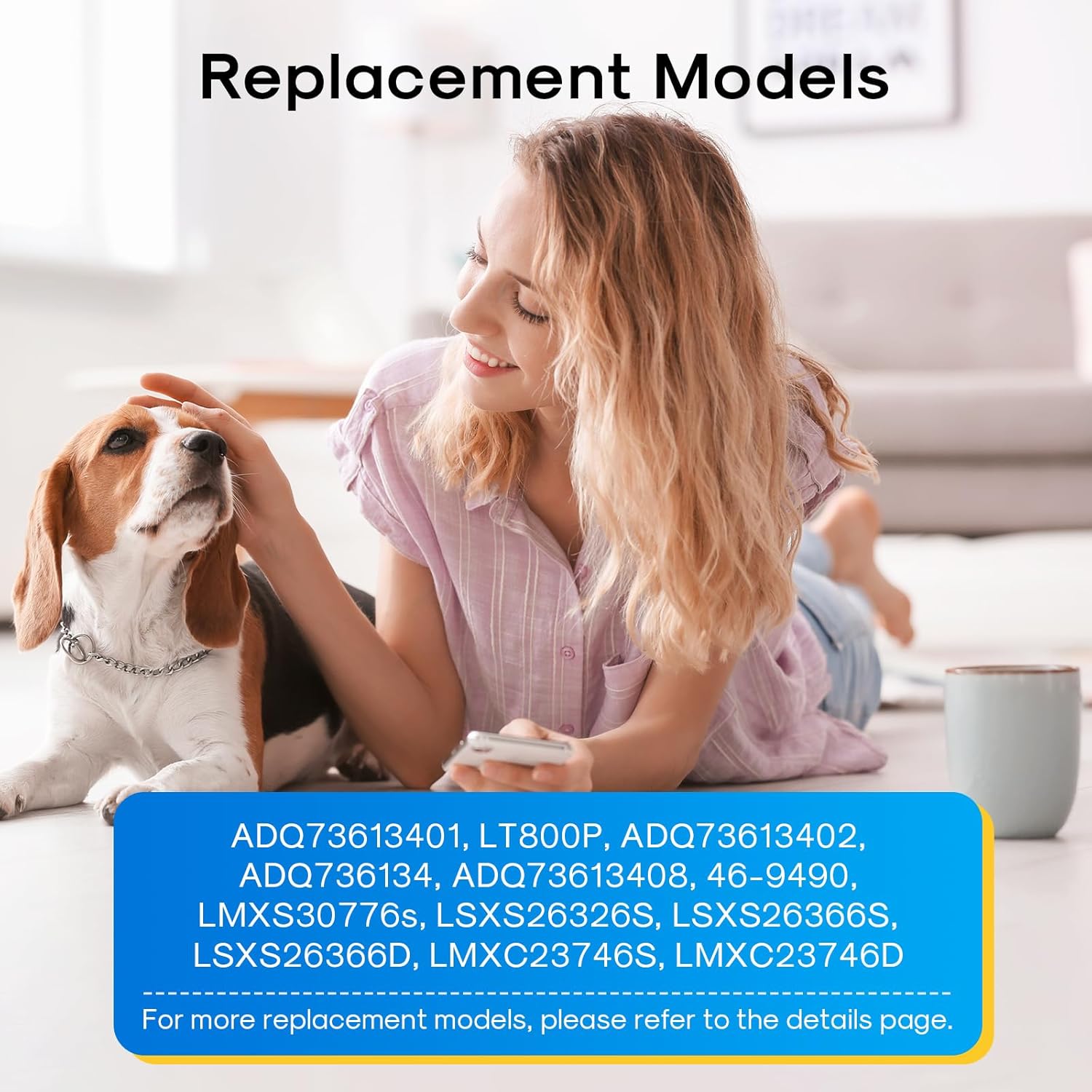 EXCELPURE ADQ73613401 Refrigerator Water Filter Replacement for LG LT800P, LT800PC, ADQ736134, ADQ73613402, Kenmore 9490,46-9490, LSXS26326S, LSXS26366S, LMXS30776S, LMXC23746S, RWF3500A 3PACK