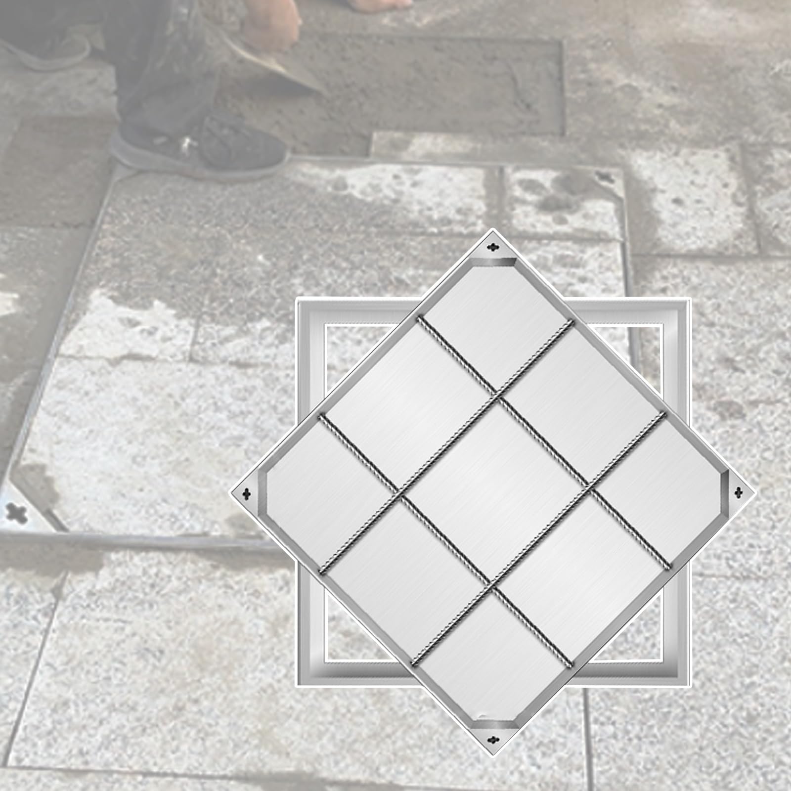 Couvercle de regard pour jardin et allée extérieure en inox