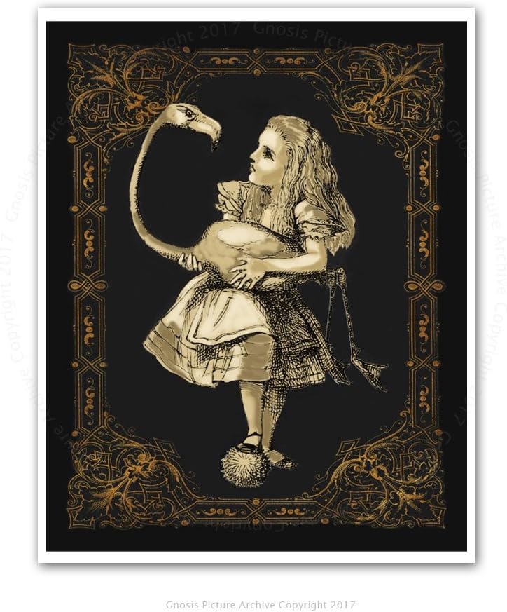 Gnosis Picture Archive Alice in Wonderland Wall Art Set of 4 Art Prints Unframed Nursery Wall Decor Girls Bedroom Decor Alice_Wonderland_4B