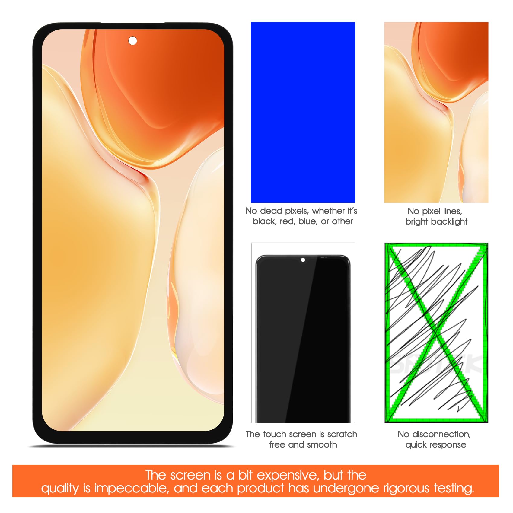 AGCUT 6.6" Incell Schermo per Samsung Galaxy A35 5G LCD Display per Galaxy A35 5G SM-A356, SM-A356E, SM-A356B LCD Touch Screen Assembly con Riparazione Strumenti, Nero, Non Supporta Impronte Digitali