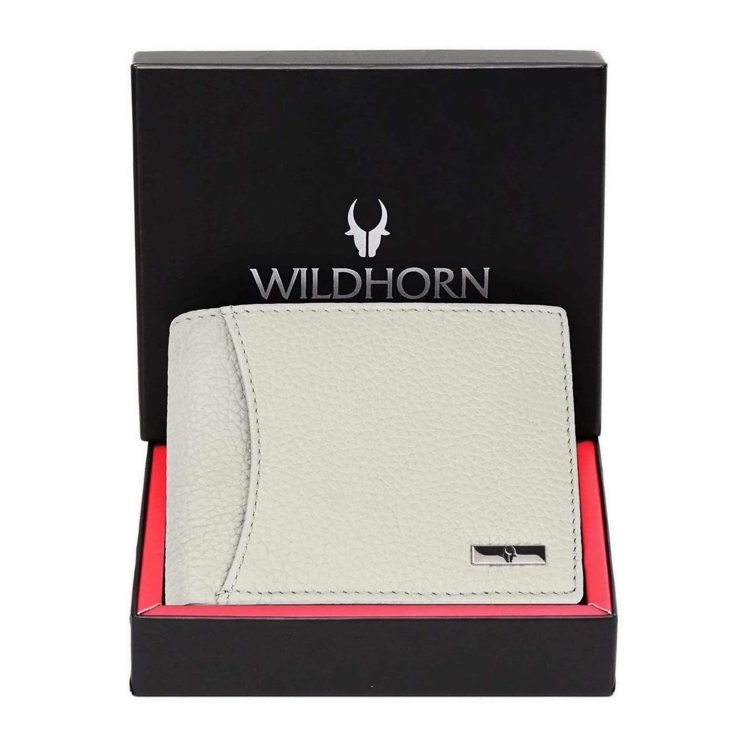 WildHorn Leather Wallet for Men, Beige,(Pack of 1)