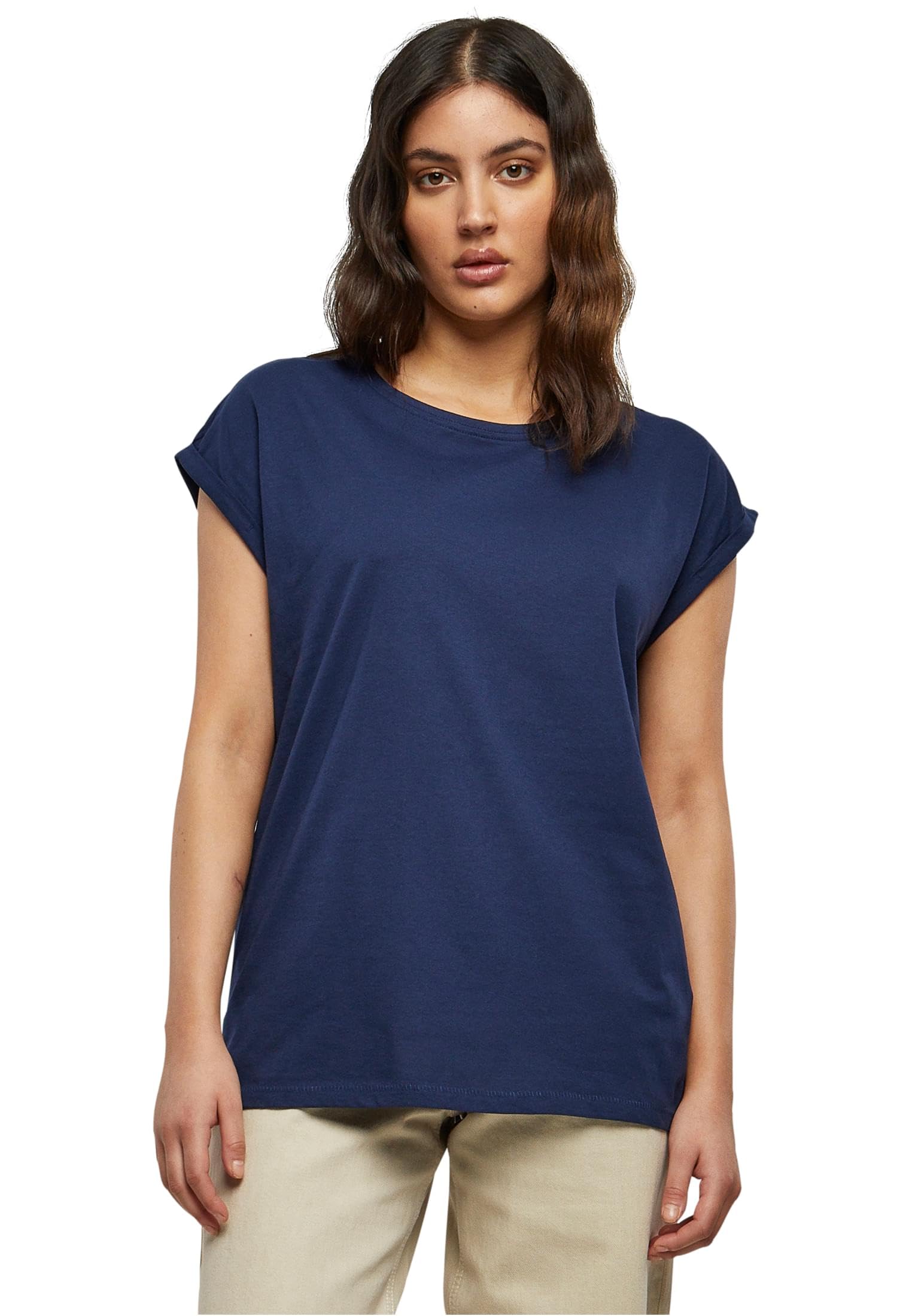 Urban Classics Women's Ladies Extended Shoulders Tee T shirt, Darkblue, 5XL UK