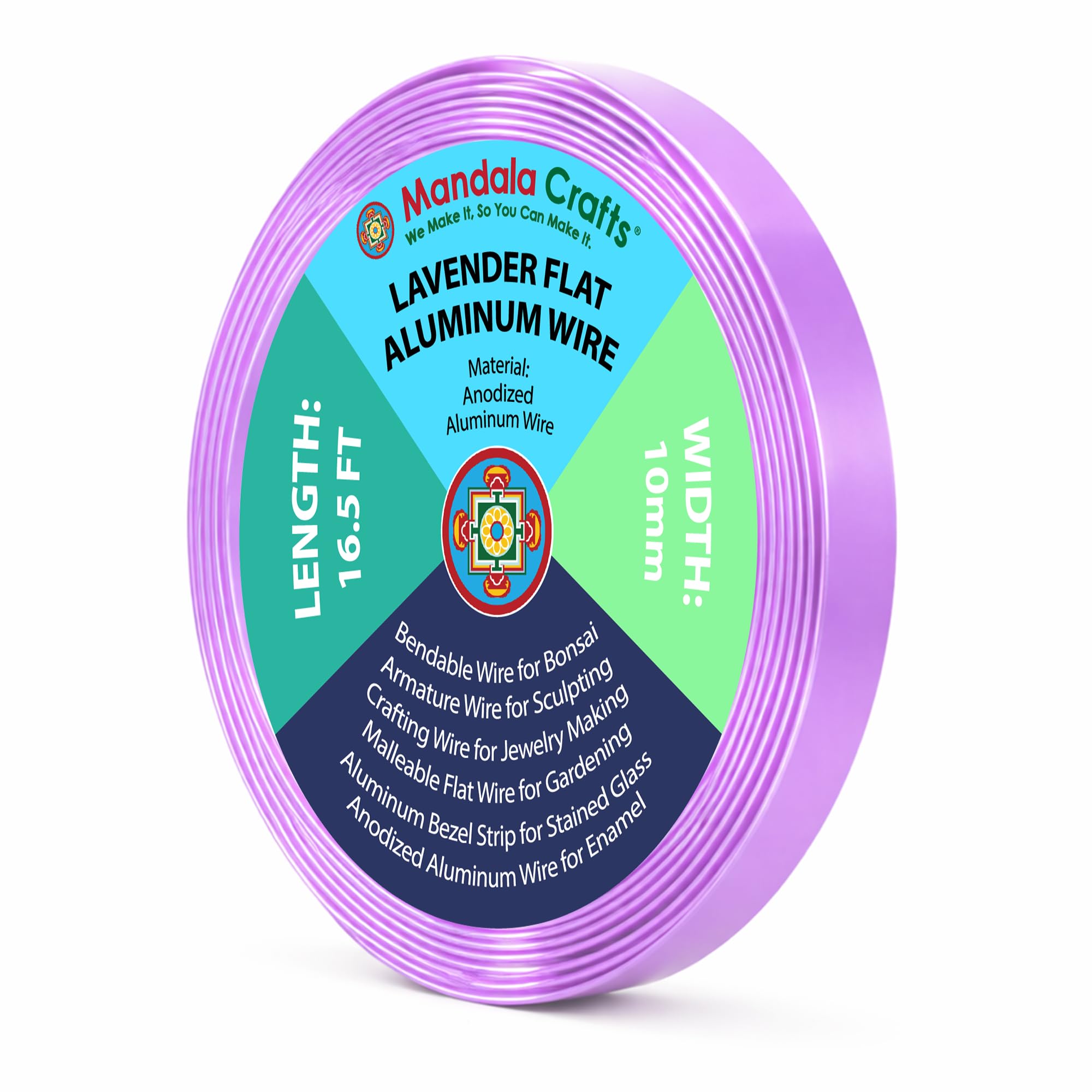 Mandala Crafts 10mm Lavender Flat Aluminum Crafting Wire for Sculpting