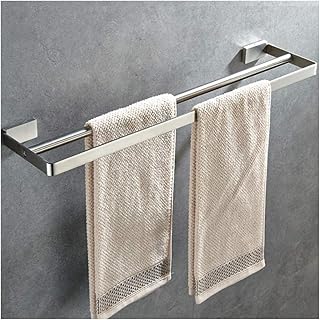 Towel Rail Towel Shelf 304 Stainless Steel Towel Bar Matt Double Towel Rack Bathroom Towel Rack Wall-Mounted Double Bar Towel Bar Towel Rack,