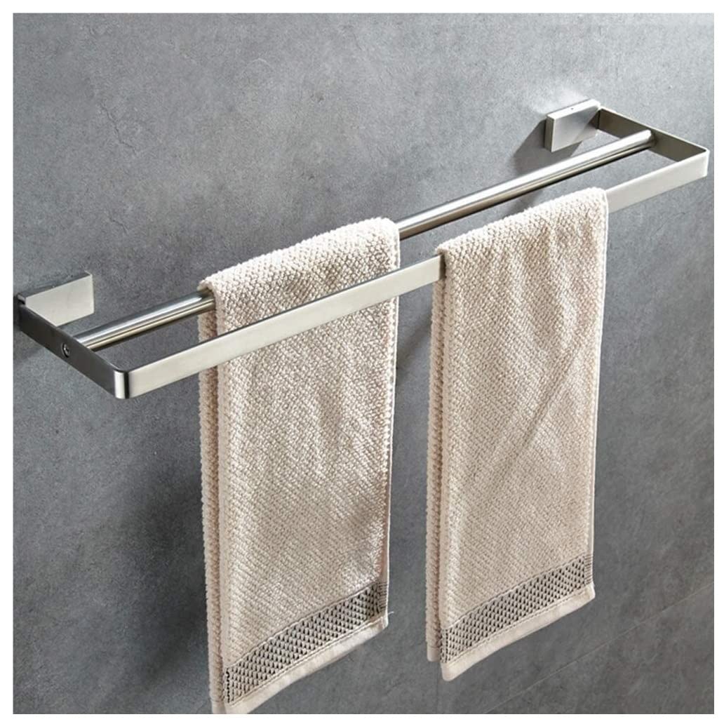 Towel Rail 304 Stainless Steel Towel Bar Matt Double Rack Bathroom Wall-Mounted Bathroom Accessories(40cm)