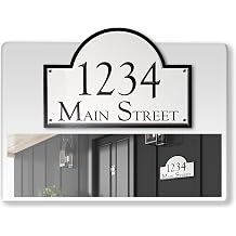 Curb N Sign Address Numbers for House - Super Reflective Custom Aluminum Composite Address Sign for Outdoors - Weather-Resistant & Scratch Proof House Number Sign - Pre-Drilled Silver