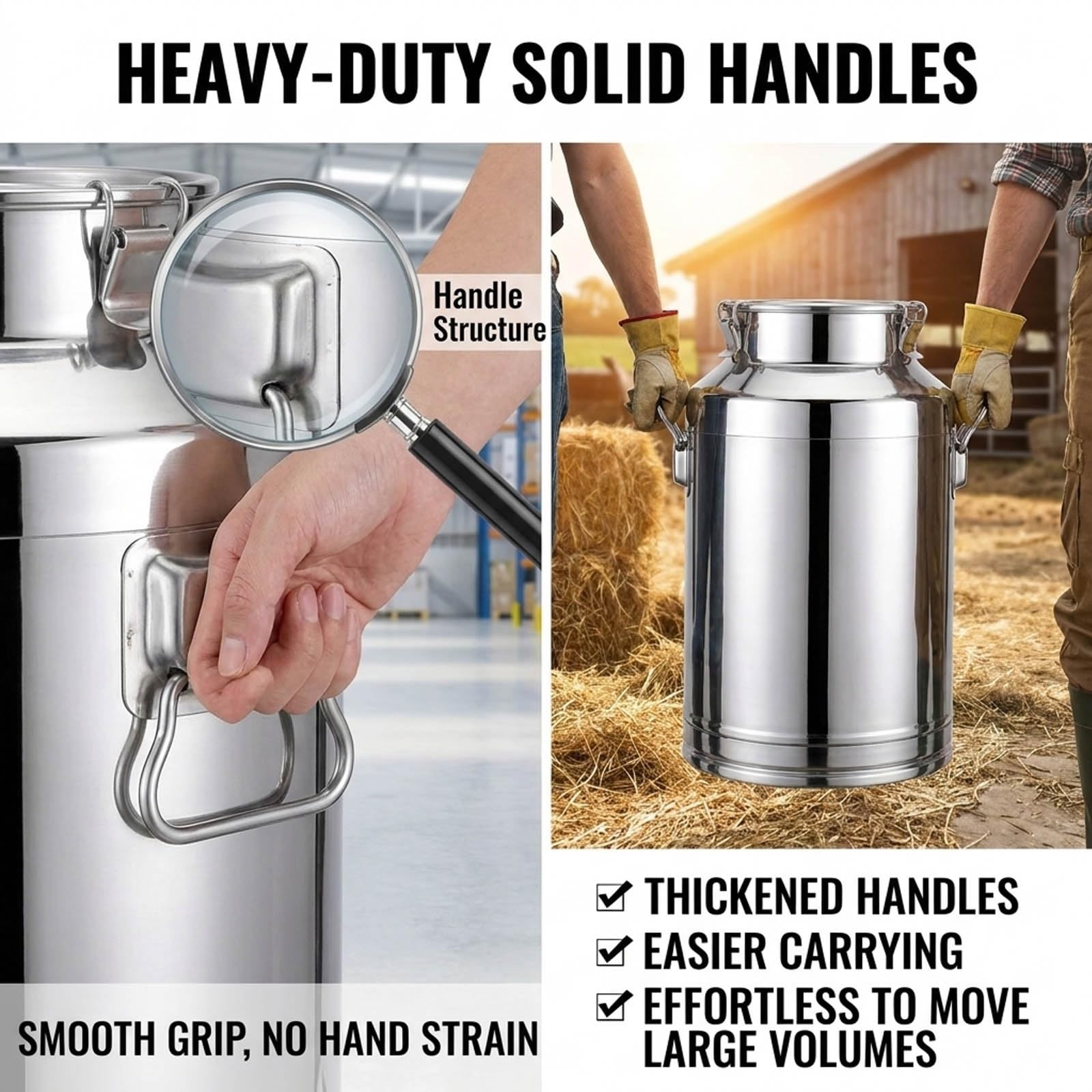 Bidon Alimentaire Inox avec Robinet, Jerrican Eau SUS304 pour Ferme
