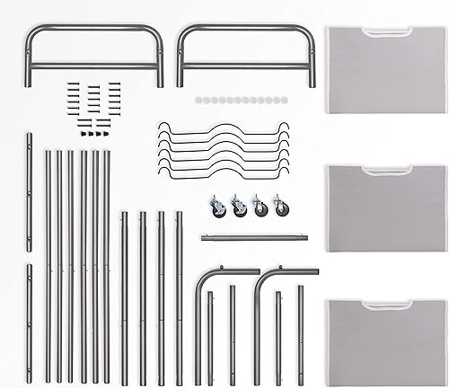 Miniatura 8 de STORAGE MANIAC Clasificador de ropa sucia con barra para colgar, carrito de lavandería con ruedas enrollables resistentes y bolsas extraíbles,