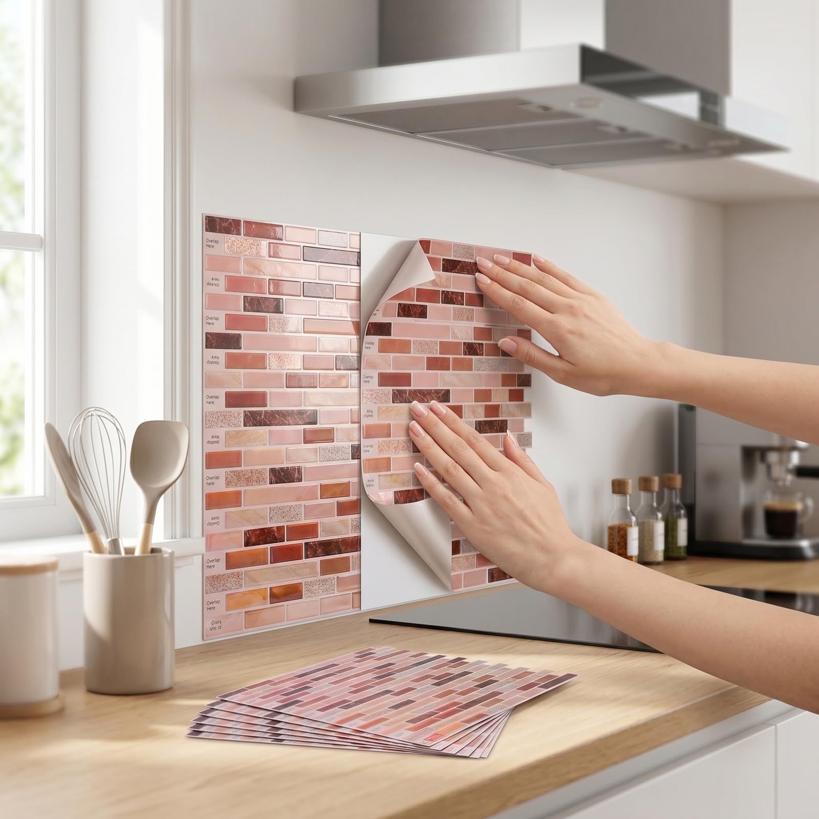 Matybobe Pannelli Adesivi 3D per Pareti Autoadesivi per e Bagno, 10 Pezzi