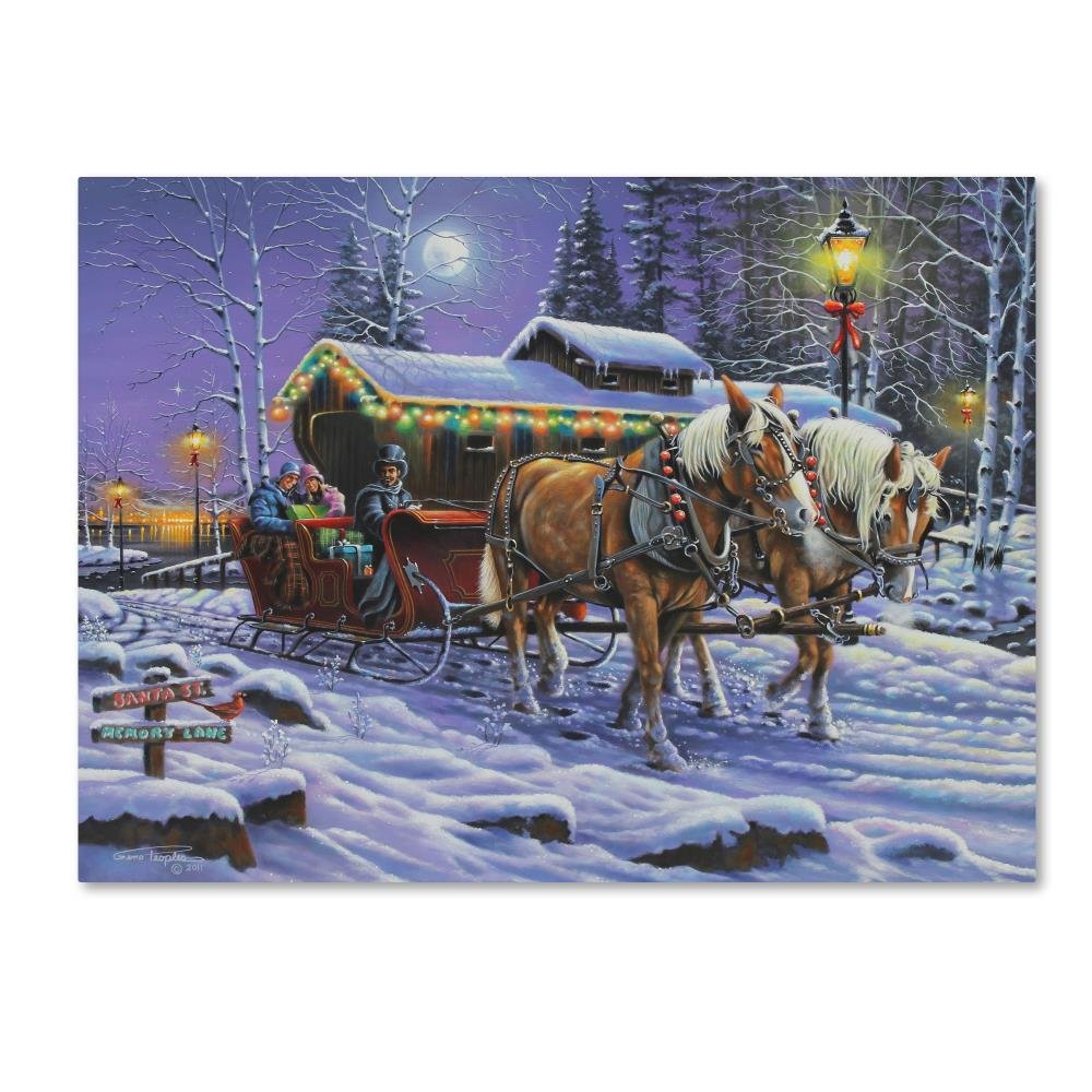 A Trot Down Memory Lane by Geno Peoples, 14x19-Inch Canvas Wall Art