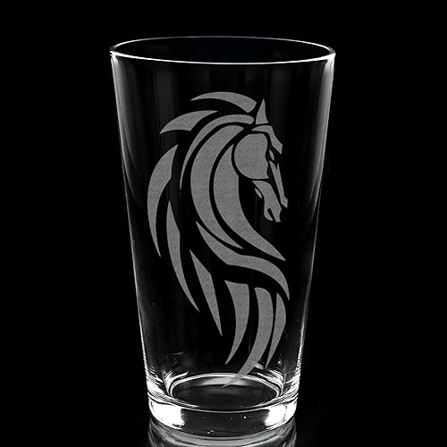 RIDER OF ROHAN Engraved 16oz Pint Glass Inspired by Tolkien LOTR and Middle Earth Great Christmas Gift Idea Unique Elvish Hobbit Wizard Fantasy