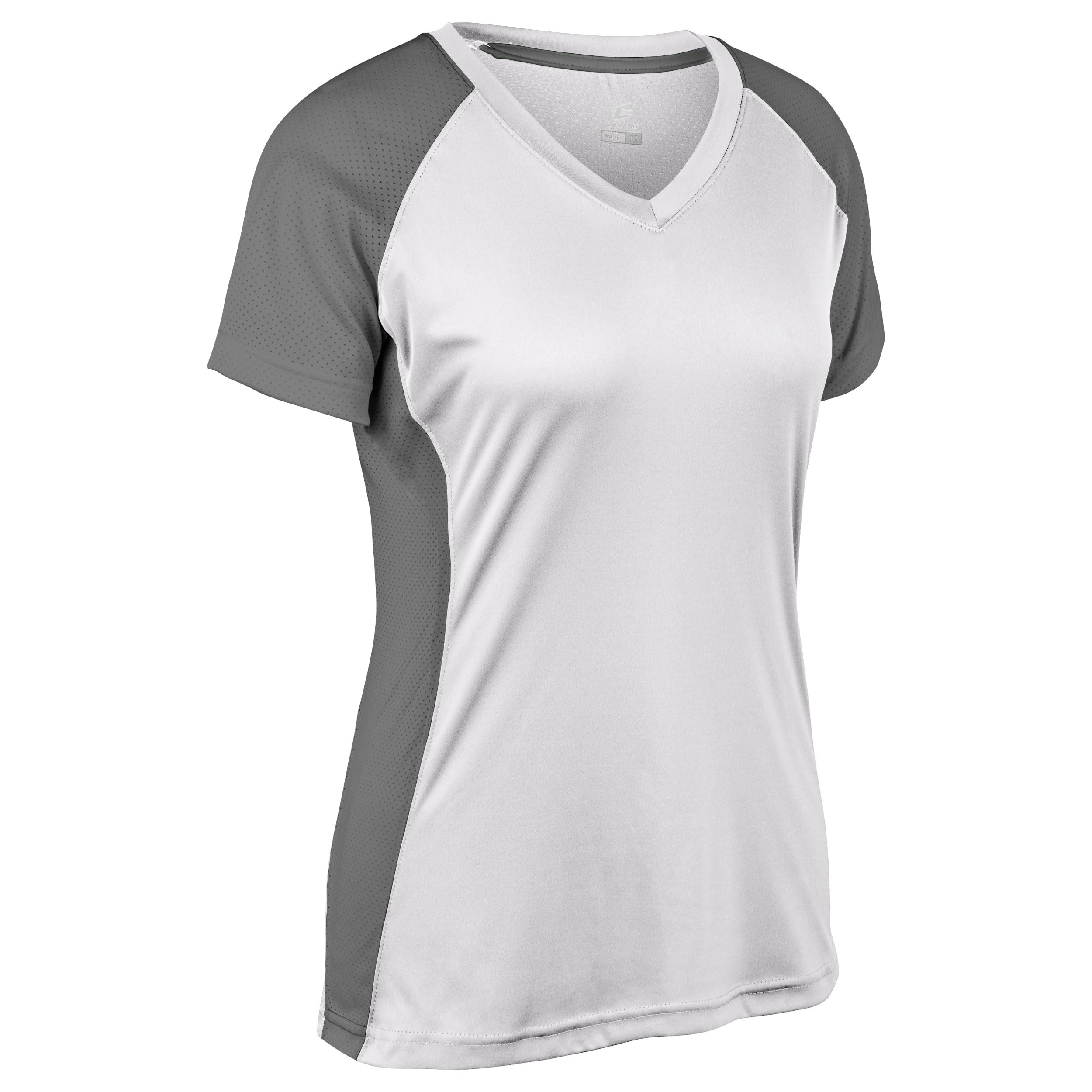 CHAMPRO Girls' Baseball Jersey, White, Graphite