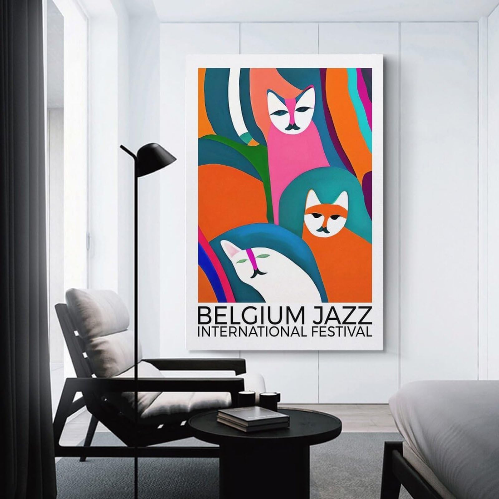 Junmoney Decorative Canvas Print Belgium Jazz Festival, 24x36inch(60x90cm), for Entrance Spaces, Stair Walls Or Halls, A Neat Decor Update for Hallways
