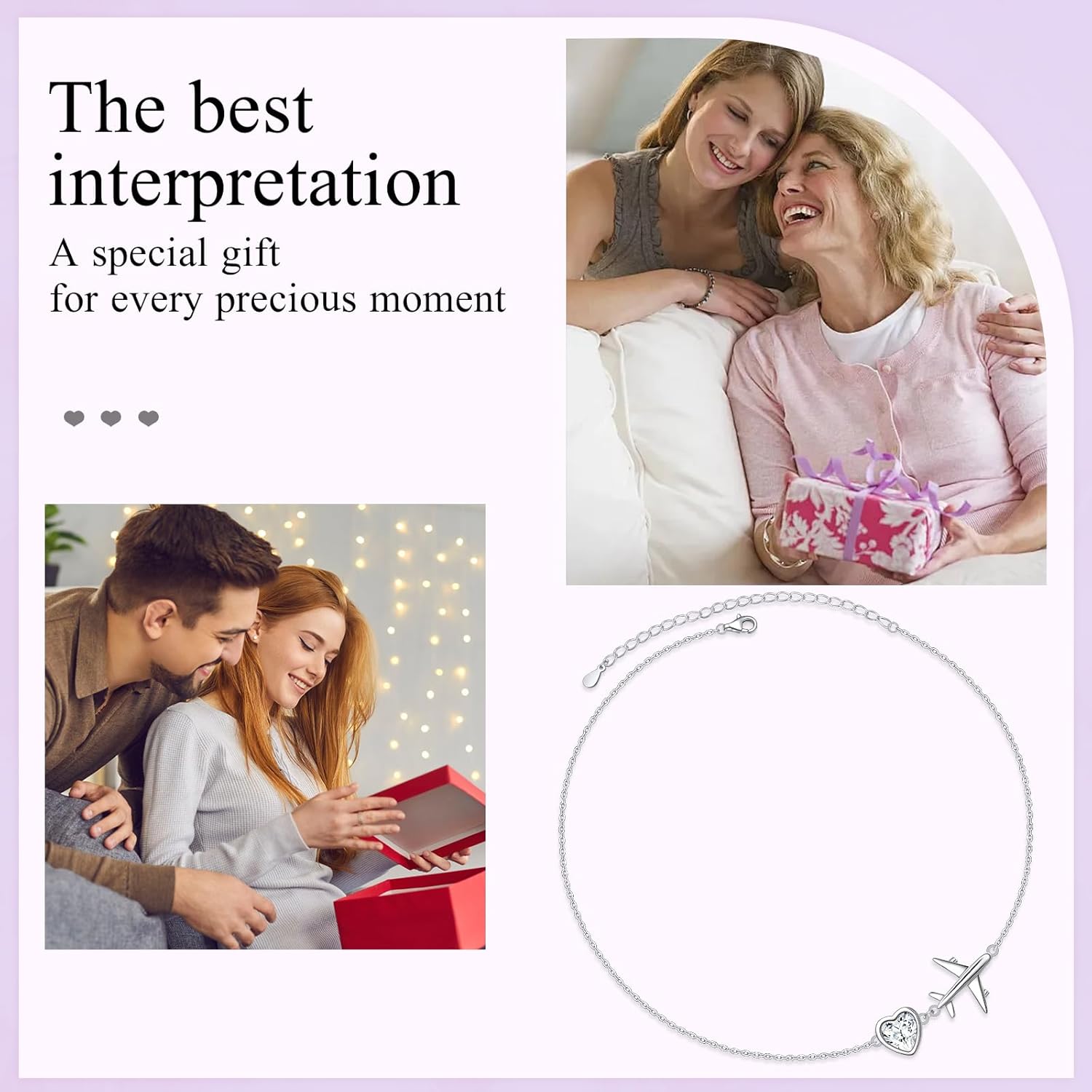 Yearace Airplane Necklace S925 Sterling Silver Cloud Airplane Jelwery for Women Teen Girls Airplane Jelwery Gifts for Stewardess Flight Attendants Pilots World Travel Flight - Image 7