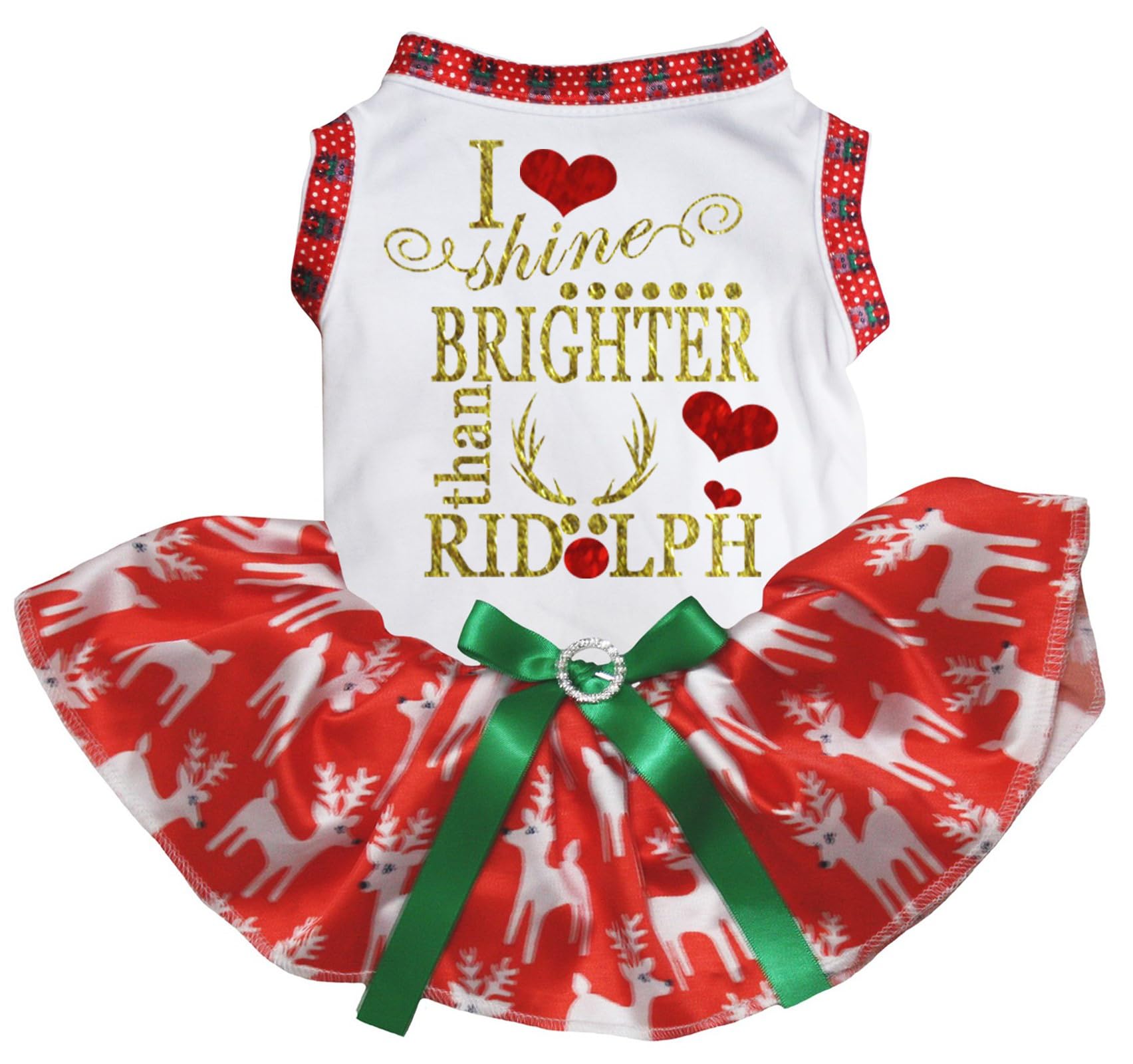 Robe pour chiot I Shine Brighter Than Ridolph pour habiller confortablement les grands chiens en hiver
