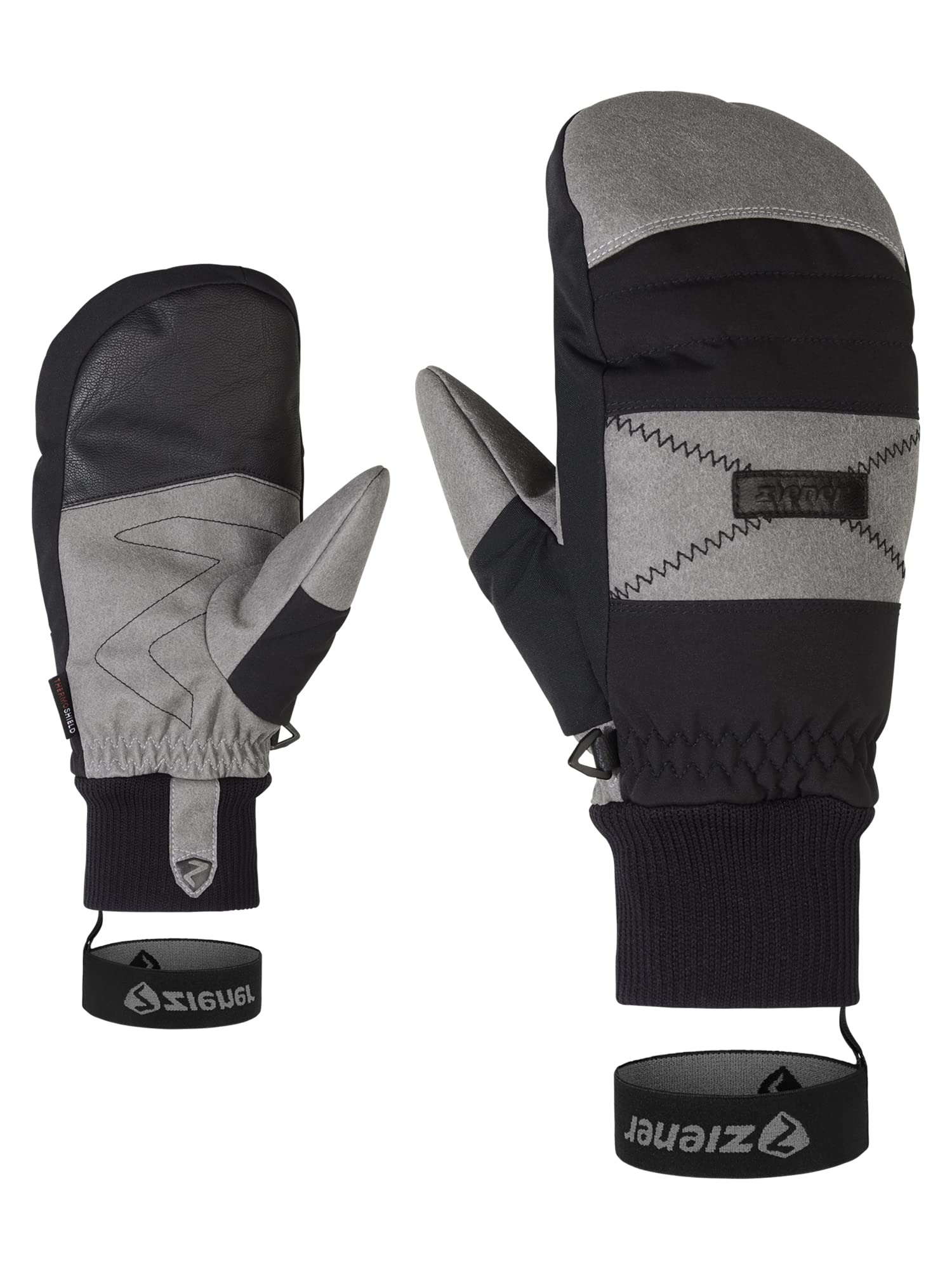 Ziener Men's Gendon Ski Mittens/Winter Sports | Breathable, Waterproof, Trendy, Black, 9.5