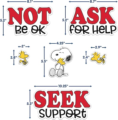 Miniatura 5 de Eureka Peanuts Snoopy It's Ok to Juego de tablones de anuncios para profesores, 42 piezas