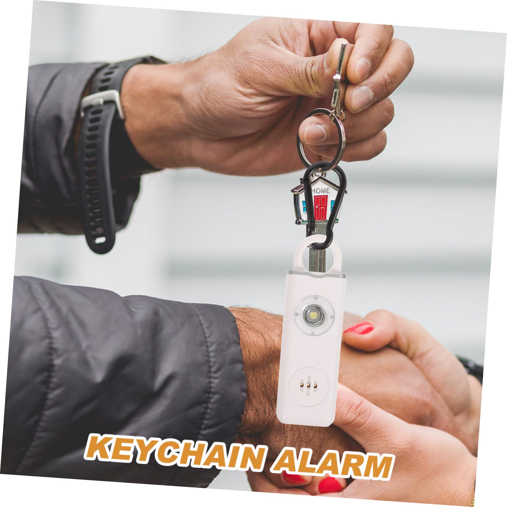 LIFKOME avertisseurs sonores clé de sécurité alarme personnelle capteur alarmes de sécurité pour personnes âgées porte-clés d'alarme de sécurité personnelle Acier inoxydable