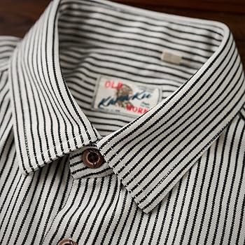 Amazon.co.jp: [karaku] シャツ 長袖 メンズ 紅白ヒモ付き 刺繡ロゴ 先