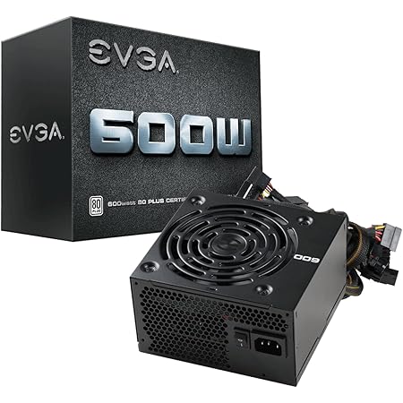 Evga 600 W1, 80+ White 600W, Power Supply 100-W1-0600-K3