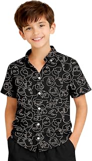 Kuchipoo Boys 100% Rayon Printed Collar Shirt | Half Sleeve Casual Shirt | Stylish Summer Wear for Boys Price In India