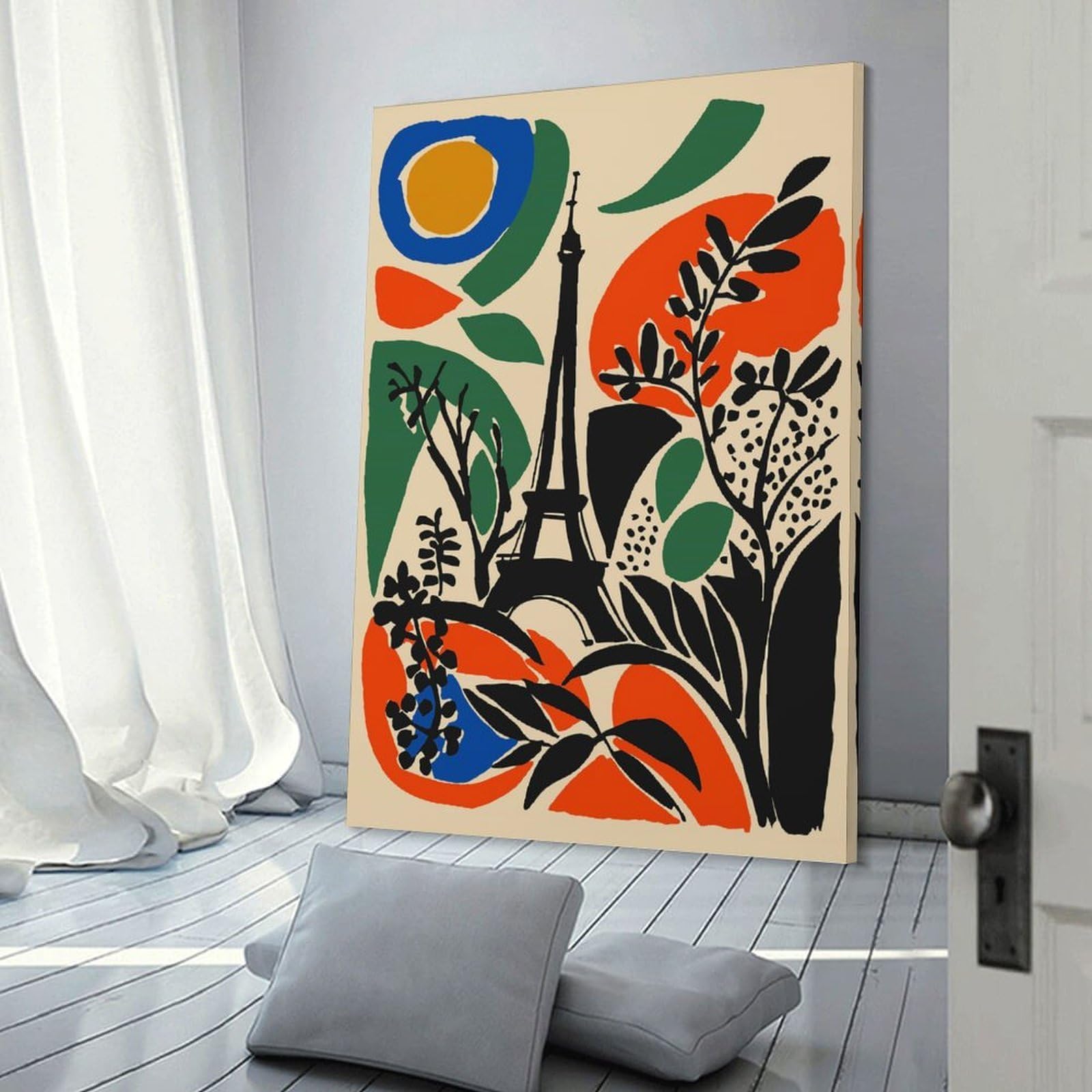 Eiffel Tower Abstract Art Print Decorative Canvas Print, 20x30inch(50x75cm), for Hallway, Entryway Or Landing, Home Artwork for First Impressions