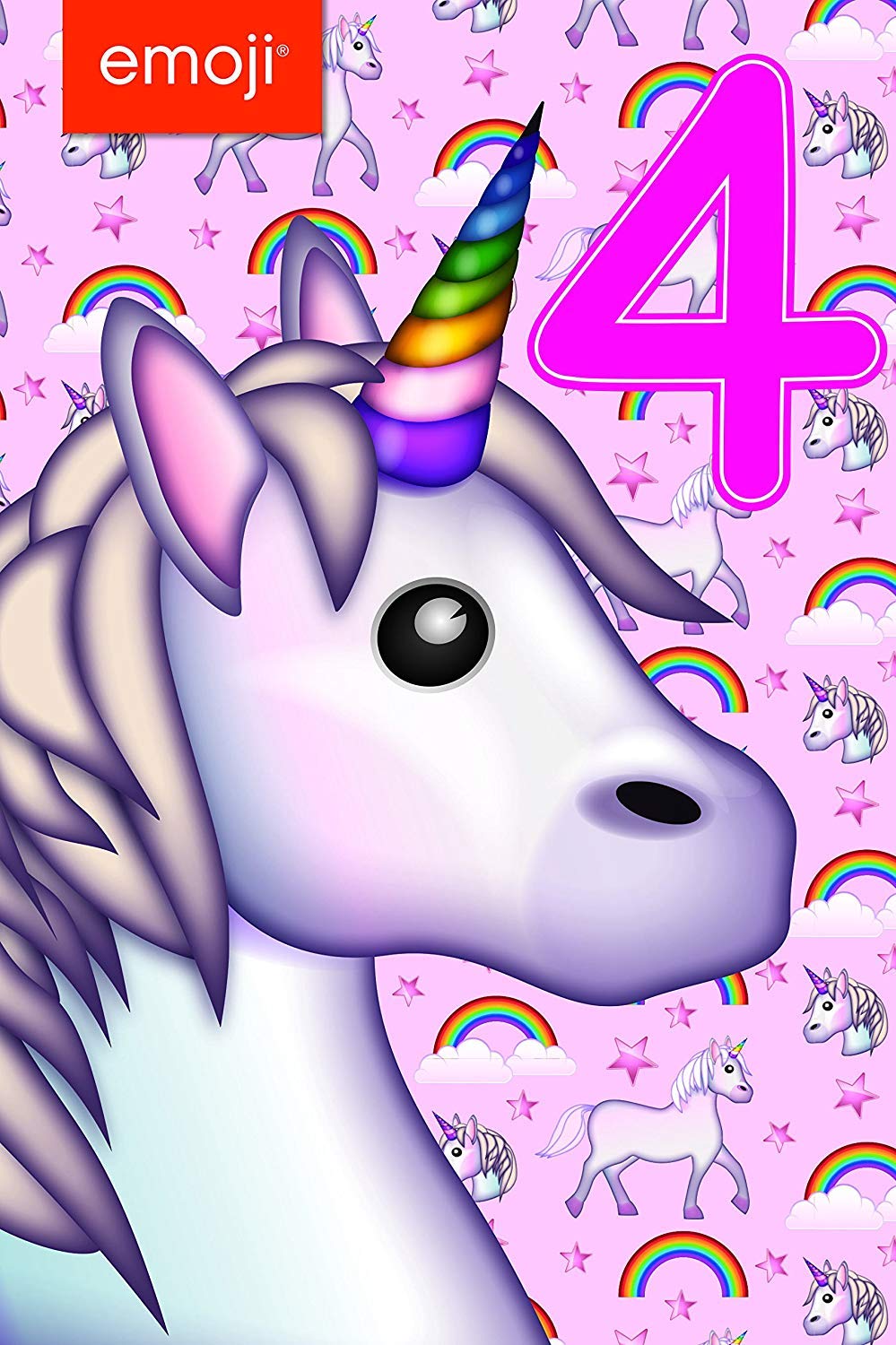 Gemma International 260809 4th Birthday Emoji Unicorn Birthday Card