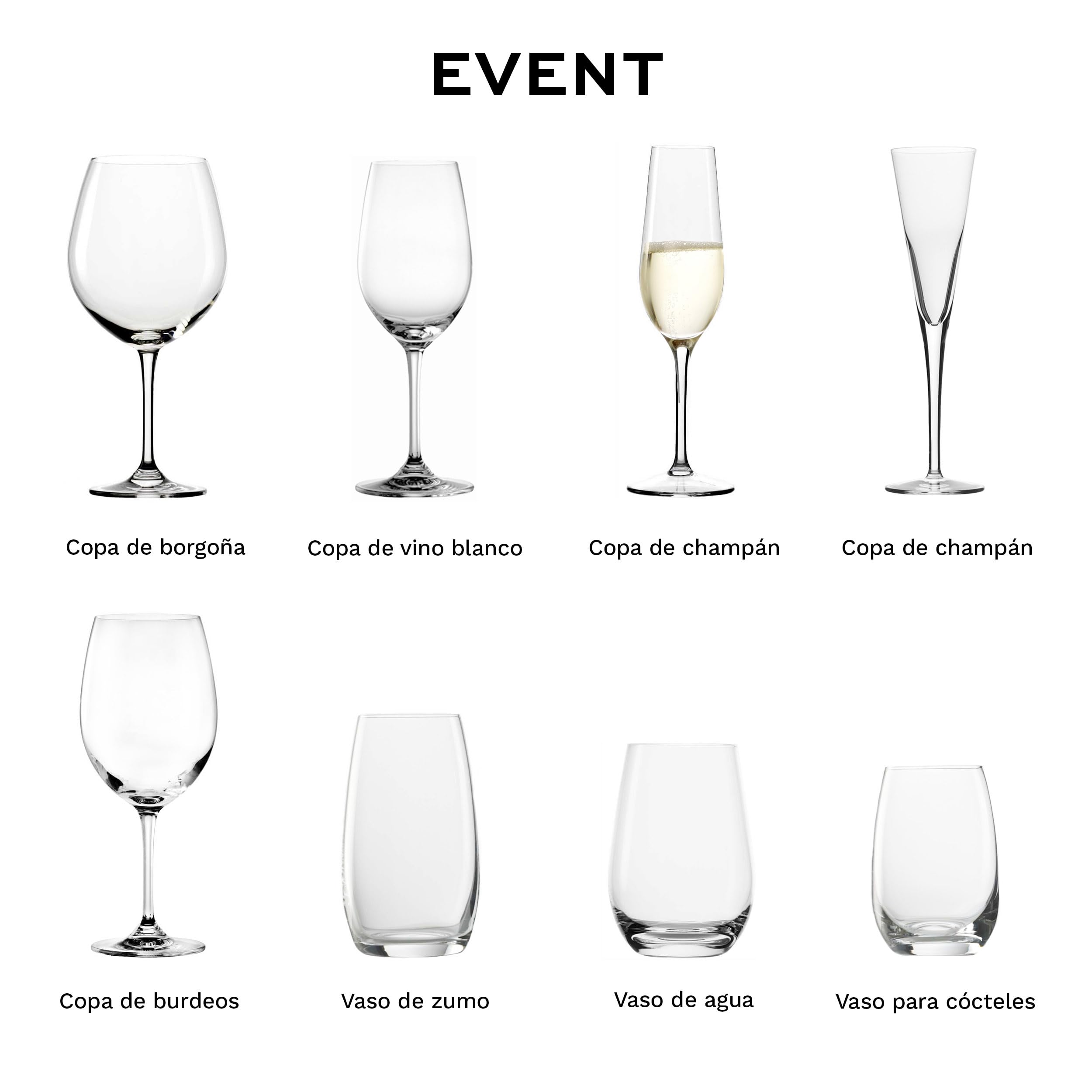 Stölzle Lausitz Copas de Champagne Event Set de 6, 195 ml – Elegantes Copas de Cristal para Prosecco, Cava y Espumosos – Resistentes, Aptas para Lavavajillas, Hechas en Alemania
