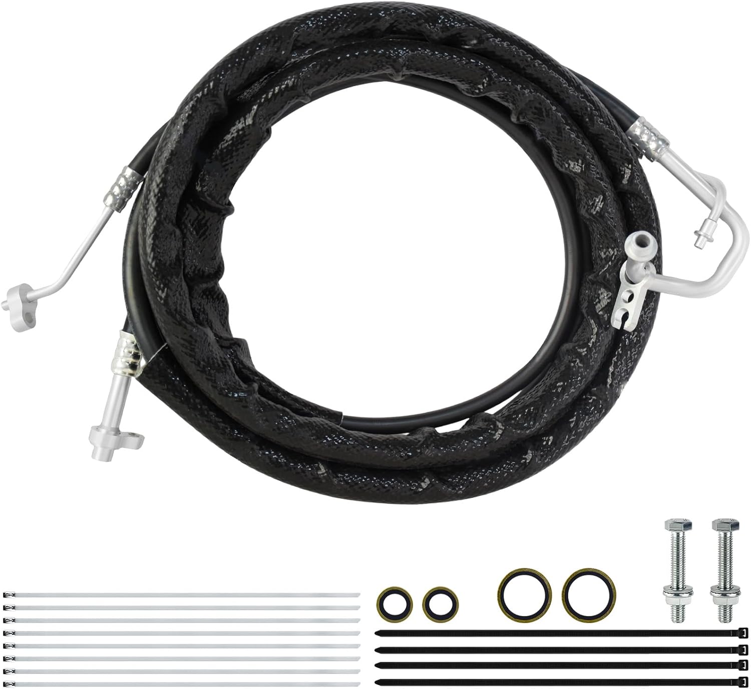 MuHize Rear AC Line Set Replacement Lines Compatible with r Acadia Traverse Enclave Outlook 2007-2017, Rear Auxiliary AC Hose Kit Replacement for AT34653 Air Conditioning Lines