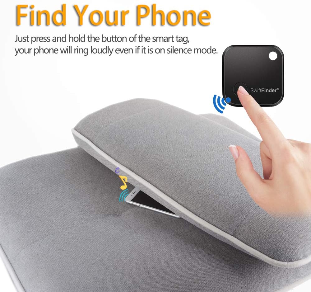 Zenlyfe/SwiftFinder Smart Key Finder Tracker, 2 Pack Classic Key Finder Locator Bluetooth Tracker Device for Car Key/Wallets/Backpack/Luggage/Bags/Umbrella/TV Remotes with APP Control