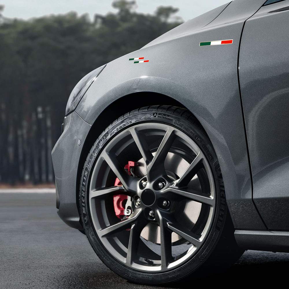 Adesivi Bandiera Italia 3D - Kit 3 Pezzi Con Resina A Rilievo, 110x15 Mm E 50x8 Mm, Colori Brillanti - Foto 2