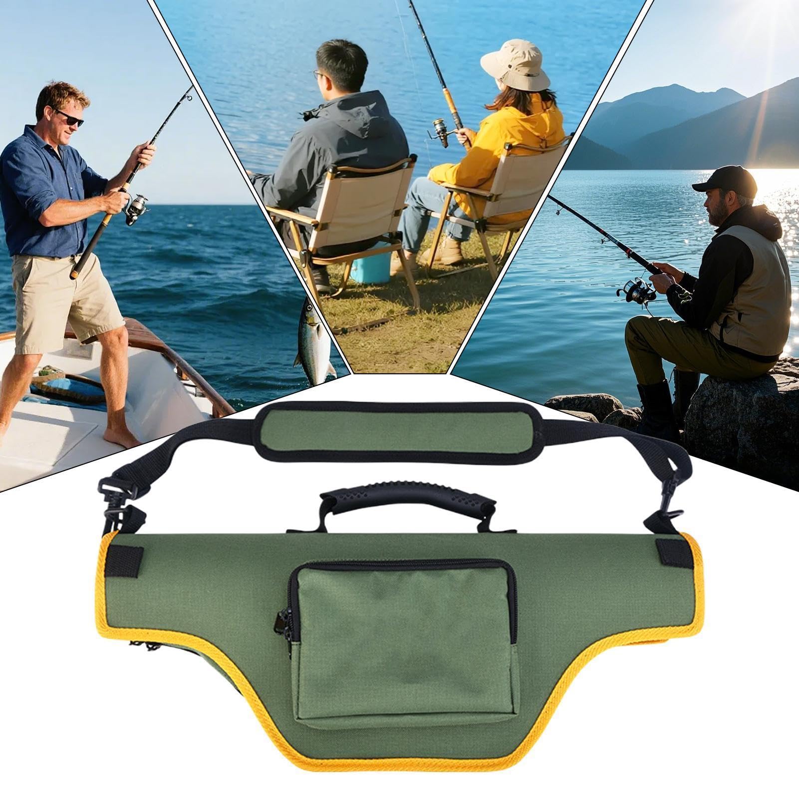Sacoche transport pour canne à pêche,Support de transport pour la gaule de pêche | Housse imperméable de rangement pour canne à - Pour la randonnée, le plein air, le bateau, le lancer, au large