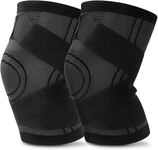 2Pcak Knee Brace, Knee Braces for Men and Women, Knee Compression Sleeve for Men and Women, Knee Support Bandage for Pain Relief, Medical Knee Pad for Running, Workout, Arthritis, Joint Recovery