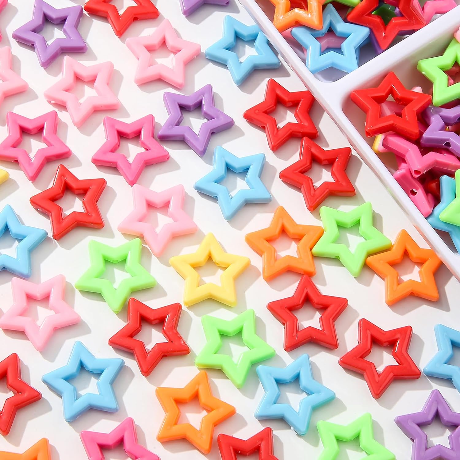 150pcs Acrylic Star Beads Rainbow Star Bead Color Star Shape Beads for Jewelry Making Handmade DIY Bracelet, Charms Keychain Craft Supplies(Rainbow Star) - Image 5