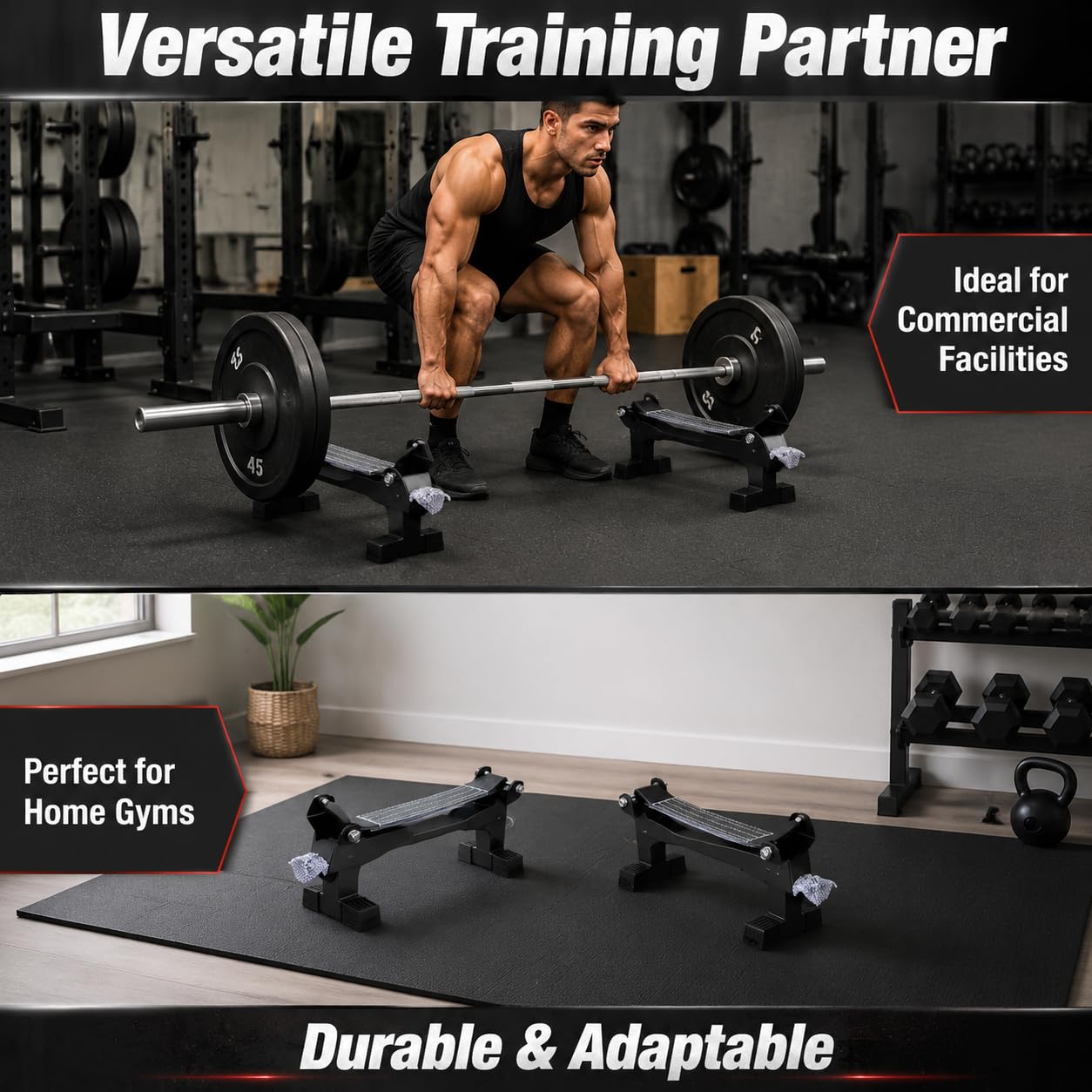 Supporto Deadlift per Bilanciere, Barbell Stand Regolabile per Sollevamento Pesi, Deadlift Jack in Acciaio per Casa e Palestra