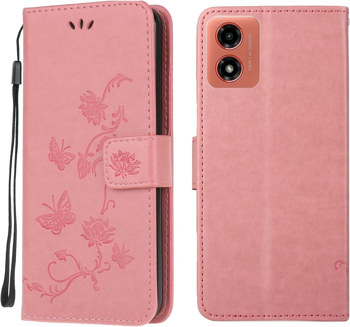 Custodia A Portafoglio Per Motorola Moto G24/G04/E14 | Pelle PU Con 3 Slot Per Carte, Chiusura Magnetica, Supporto, Antiurto