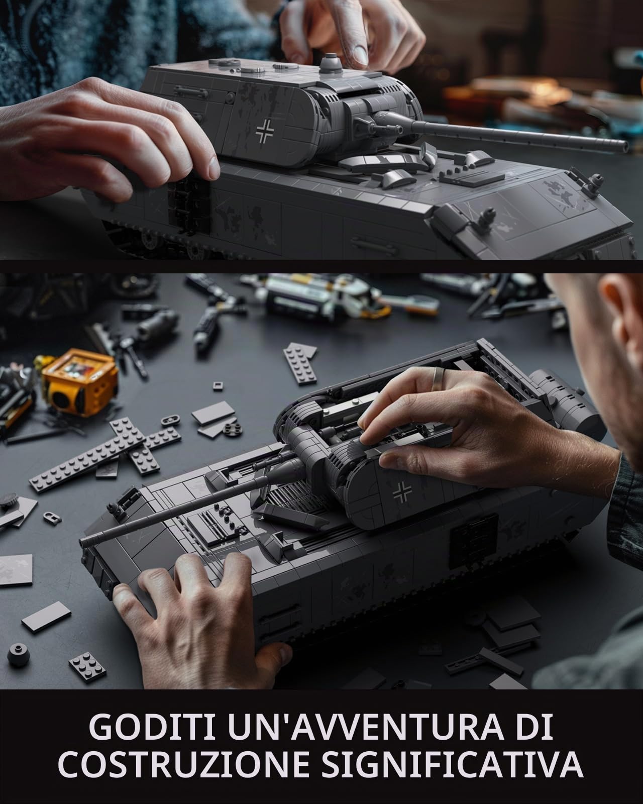 Nifeliz Set di costruzioni di carro armato Maus, militare modello da collezione dell'esercito da costruire per adulti, Regalo per Uomo e Donna (2272 pezzi, NF10289)