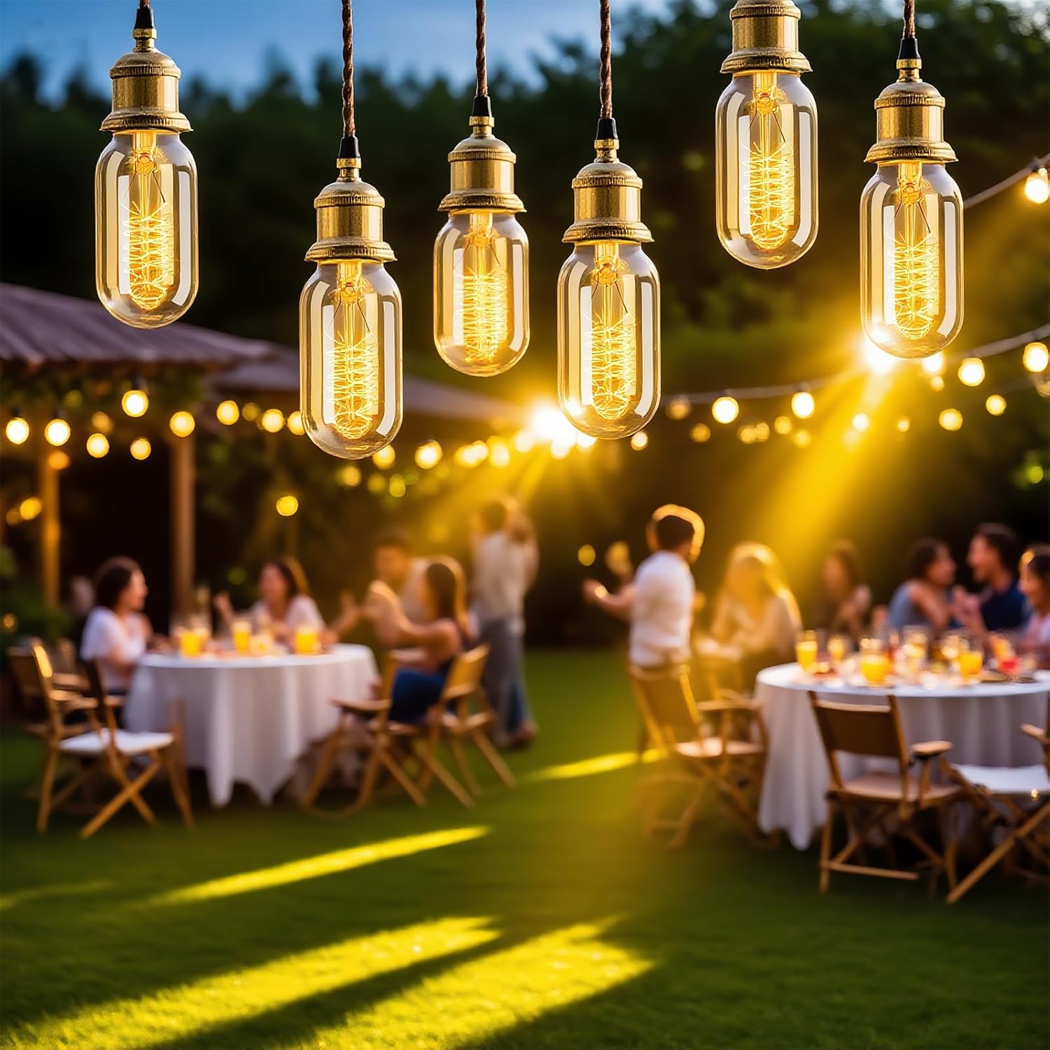 Vintage Edison Light Bulbs 60W Dimmable, E26 Base T45 Decorative Antique Filament Bulbs with Warm Amber Glow for Chandeliers, Bedrooms & Dining Rooms (12 Pack)